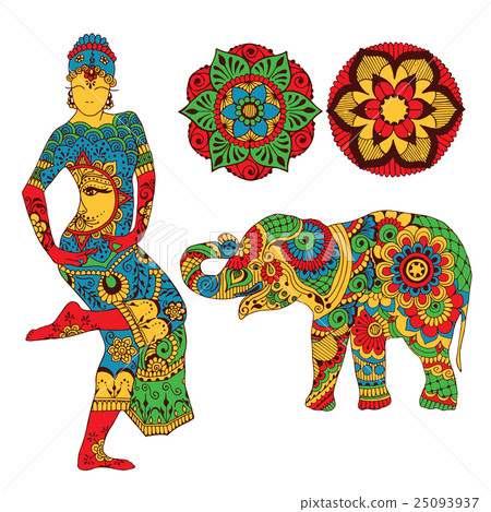 patterns in the style of mihendi - Stock Illustration [25093937] - PIXTA