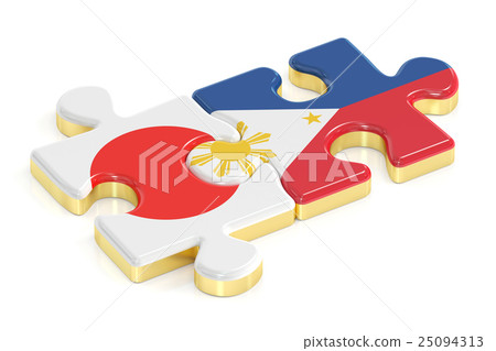 Japan And Philippines Puzzles From Flag Stock Illustration