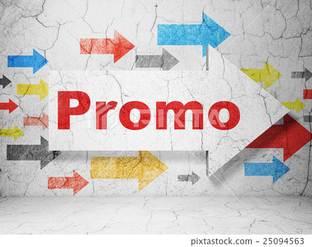Advertising concept: arrow with Promo on grunge - Stock Illustration ...