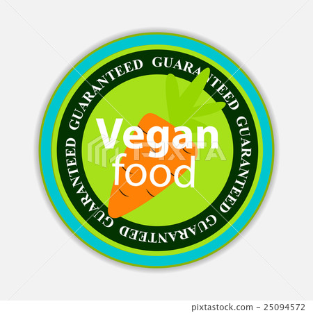 Vegan Food Label Set Vector Illustration - Stock Illustration [25094572 ...