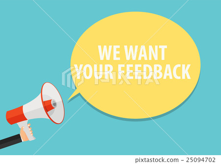 We Want Your Feedback Background. Hand with 25094702
