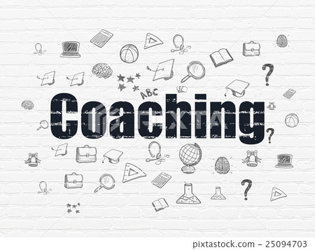 Learning concept: Coaching on wall background 25094703