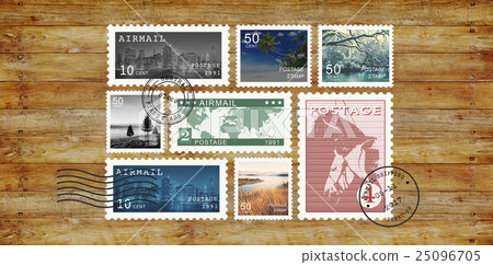 Airmail Mail Postcard Letter Stamp Concept Stock Photo, Picture and Royalty  Free Image. Image 58780903.