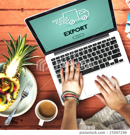 Import Export Shipment Truck Graphic Concept Import Export Shipment Truck Graphic Concept 25097296