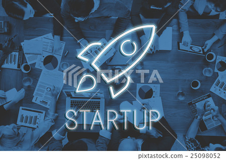 Startup Launch Business Goals Rocketship Concept Startup Launch Business Goals Rocketship Concept 25098052