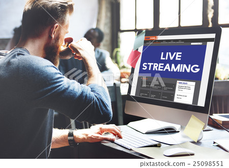 Live Broadcast Media News Online Concept Live Broadcast Media News Online Concept 25098551