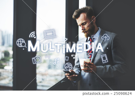Digital Technology Icons Graphic Concept 25098624