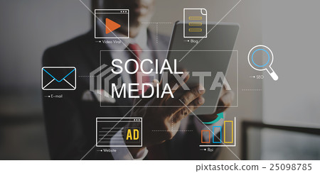 Social Media Advertisement Connection Concept Social Media Advertisement Connection Concept 25098785
