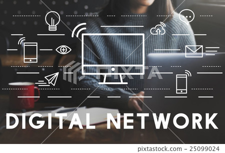 Digital Network Communication Connection Technology Concept Digital Network Communication Connection Technology Concept 25099024