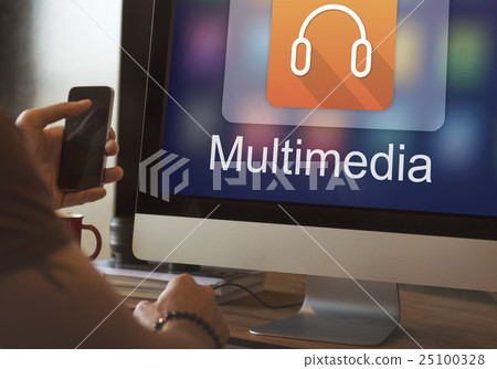 Digital Music Streaming Multimedia Entertainment Online Concept 25100328