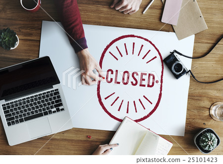 Closed Done Finished Sealed Unavailable Graphic Concept 25101423