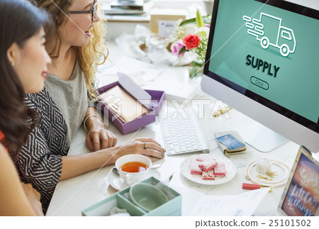 Import Export Shipment Truck Graphic Concept 25101502