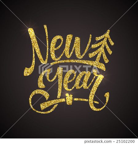 Golden Shiny Glitter. Calligraphy Greeting Poster Golden Shiny Glitter. Calligraphy Greeting Poster 25102200
