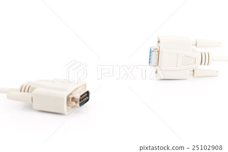 VGA input cable  connector on white background 25102908