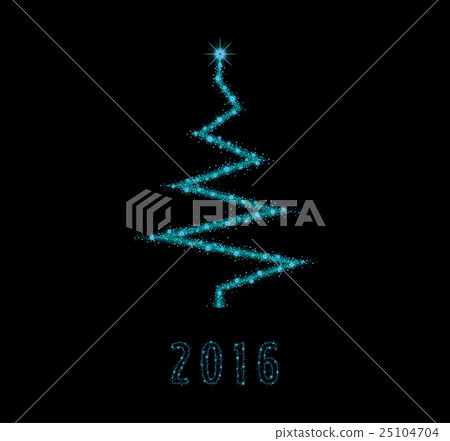 christmas illustration with glittering tree - Stock Illustration ...