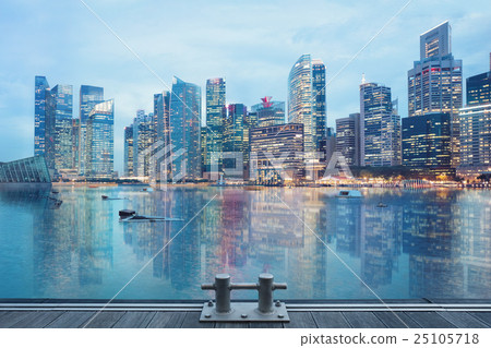 central Singapore skyline. Financial towers and 25105718