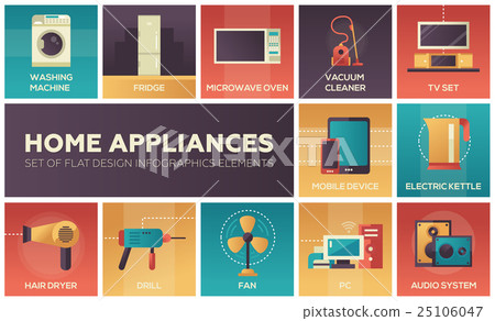 Home Appliances -flat design icons set 25106047