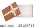 gold box with gifts, bow, ribbon isolated 25109718