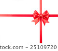 red ribbon with bow for packaging, isolated on 25109720