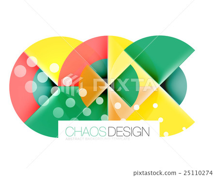 Round shapes, circle banner with sample text 25110274