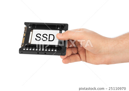 Hand and computer SSD drive 25110970