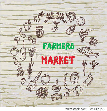 Farmers market design for the card or banner, Farmers market design for the card or banner, 25112455