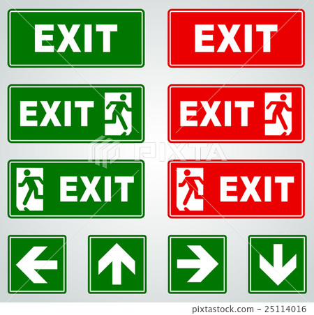 exit signs - Stock Illustration [25114016] - PIXTA