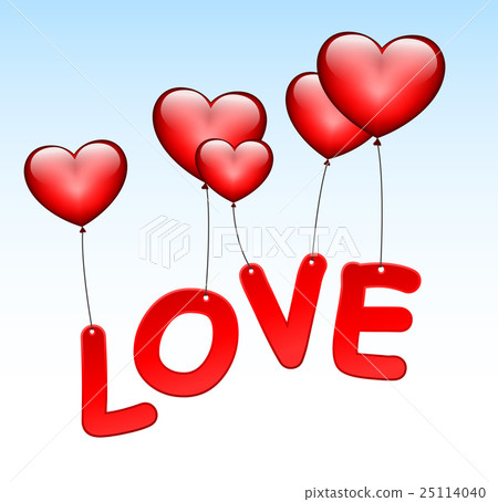 love word with heart balloons love word with heart balloons 25114040