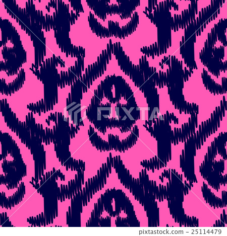 Ikat ogee vector seamless pattern. 25114479