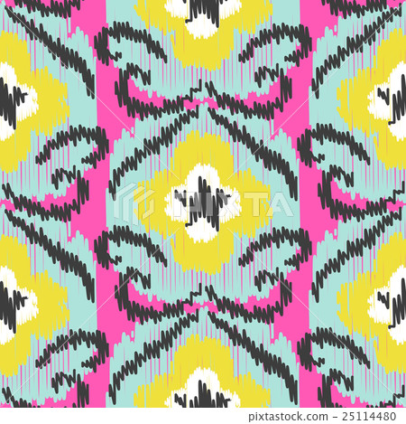 Ikat ogee vector seamless pattern. Ikat ogee vector seamless pattern. 25114480