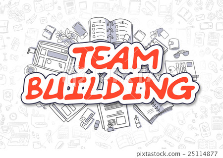 Team Building - Cartoon Red Text. Business Concept Team Building - Cartoon Red Text. Business Concept 25114877
