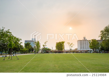 Central park at evening time, Japan. Central park at evening time, Japan. 25114984