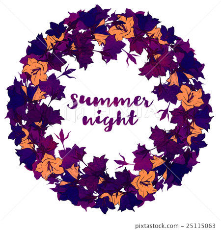 Circle pattern with bellflowers. Round 25115063