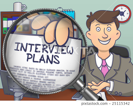 Interview Plans through Lens. Doodle Concept. 25115342
