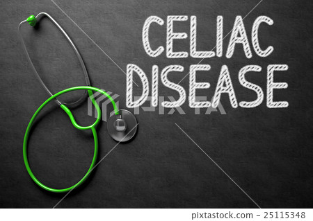 Celiac Disease Concept on Chalkboard. 3D 25115348