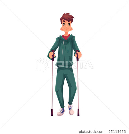 Male nordic walker isolated on white background 25115653