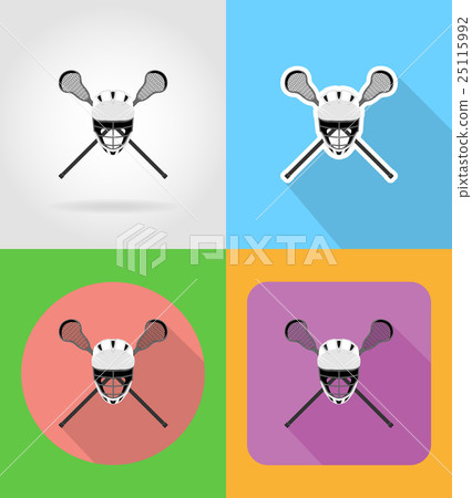 lacrosse equipment flat icons vector illustration 25115992