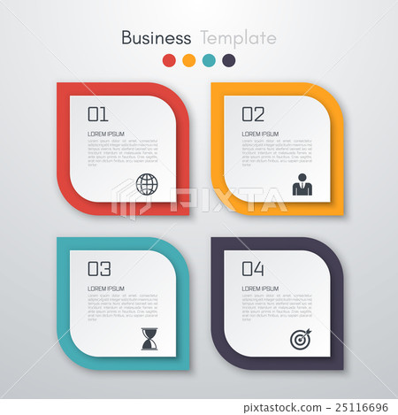Vector illustration of four square infographics 25116696