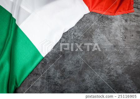 Italian flag on grey background 25116905