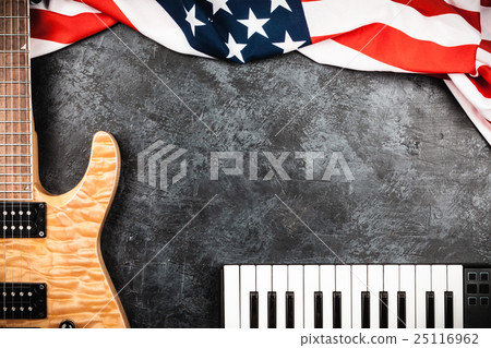 Electric guitar on grey background Electric guitar on grey background 25116962