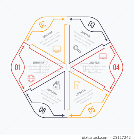 Thin line infographic element 25117242