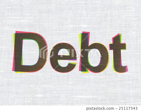 Currency concept: Debt on fabric texture Currency concept: Debt on fabric texture 25117343