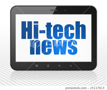 News concept: Tablet Pc Computer with Hi-tech News 25117613