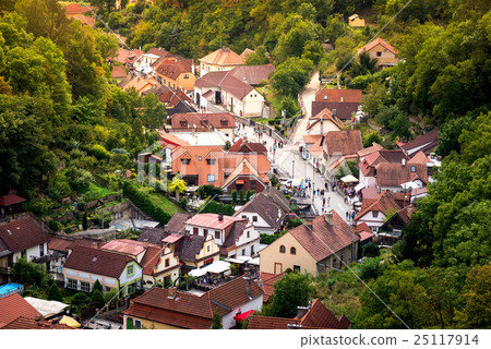 High angle view of Karlstejn town. Czech Republic 25117914