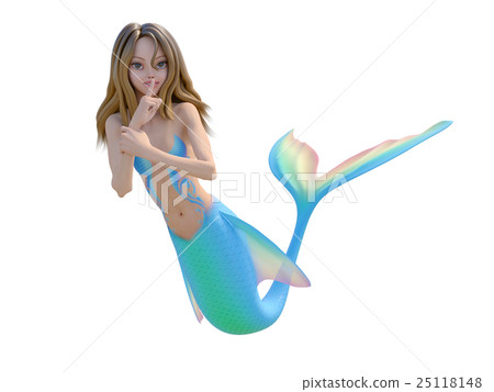 Cute mermaid (mermaid) perming 3DCG illustration material Cute mermaid (mermaid) perming 3DCG illustration material 25118148