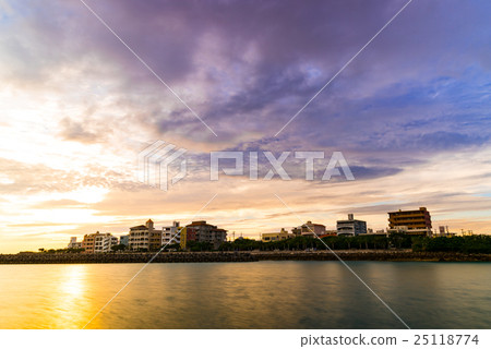 Sunset, sea, landscape, Okinawa. 25118774