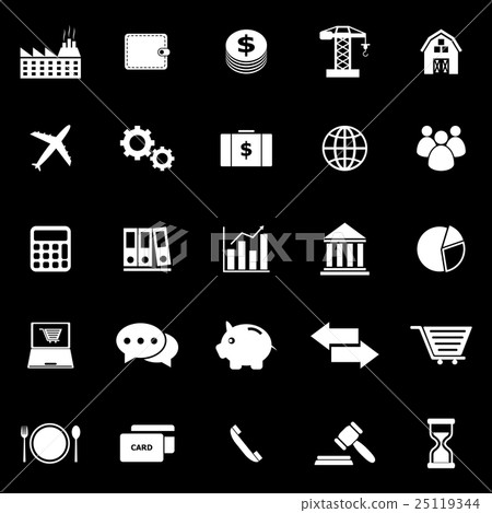 Economy icons on black background 25119344