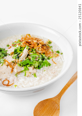 'Khao Tom Moo' Thai Breakfast, Rice congee mixed 'Khao Tom Moo' Thai Breakfast, Rice congee mixed 25120841