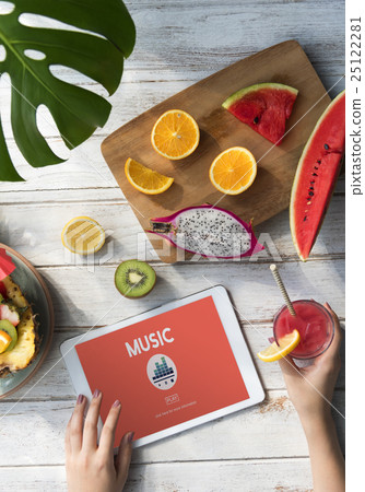 Music Melody Rhythm Instruments Vocal Sound Concept 25122281