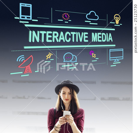 Interactive Media Connection Digital Internet Concept Interactive Media Connection Digital Internet Concept 25123730